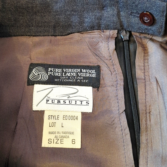 3/50$ Pursuits Grey Wool Pencil Skirt Size 6 - Picture 4 of 5